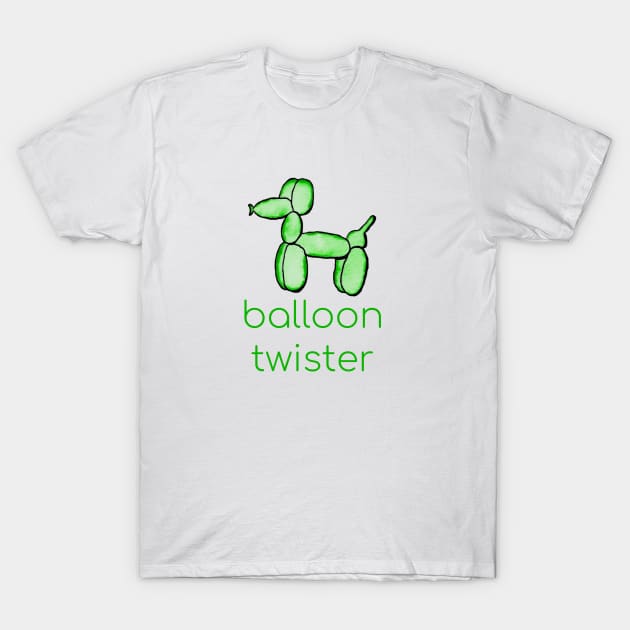 Watercolor Balloon Twister (Green) T-Shirt by KelseyLovelle